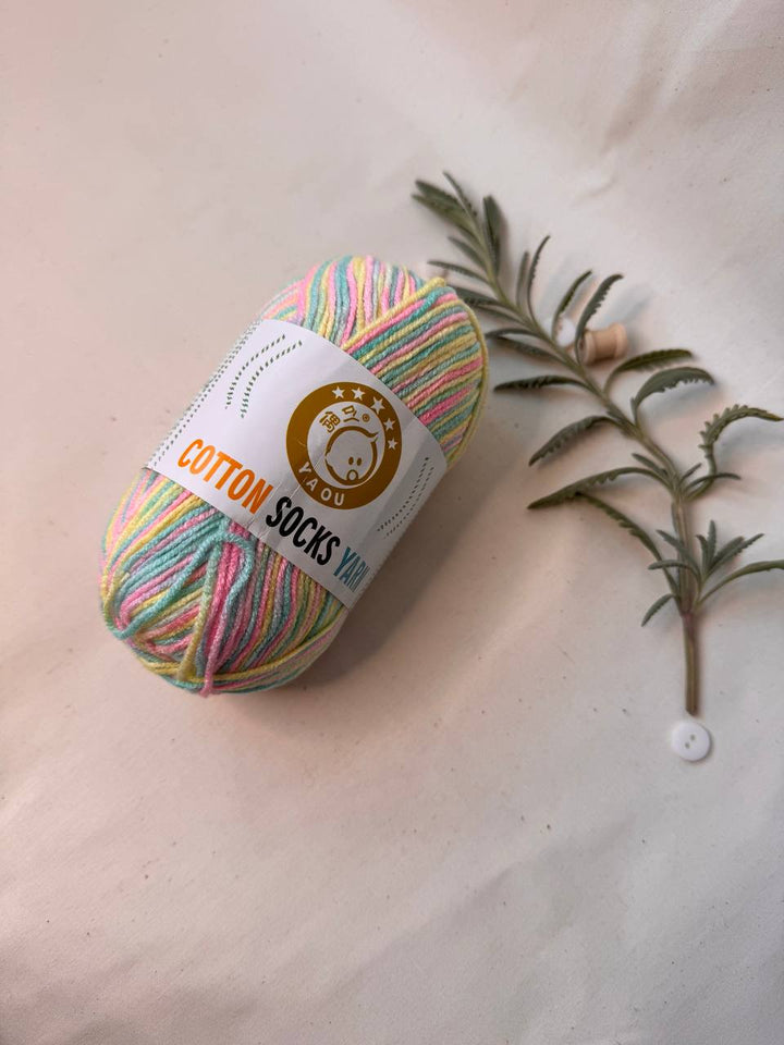 Acrylic Yarn – 50 g Multicolour Pastel Yarn for Knitting, Crochet & Creative Projects