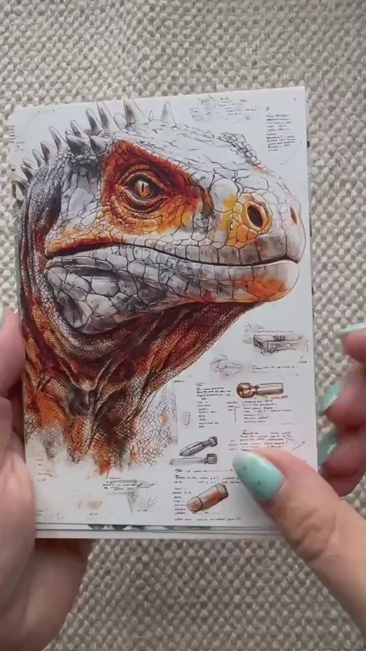 Set of 20 Vintage Dinosaur Ephemera Cards 4x6 in | Prehistoric Illustration Scrapbook Paper for Junk Journal, Collage & Craft