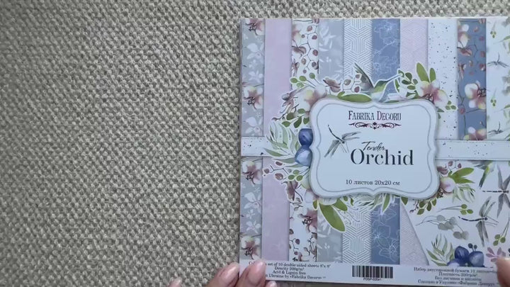 Tender Orchid Scrapbook Paper Pad 8x8, Double-Sided Floral Paper, Botanical Paper for Junk Journal Crafts