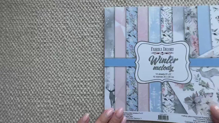 Winter Melody Scrapbook Paper 8x8, Double-Sided Winter Paper, Christmas Junk Journal & Card Making Supplies