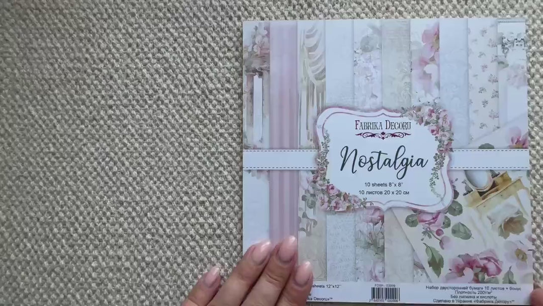 Nostalgia Scrapbook Paper 8x8, Double Sided Vintage Floral Paper, Shabby Chic Junk Journal Craft Supplies