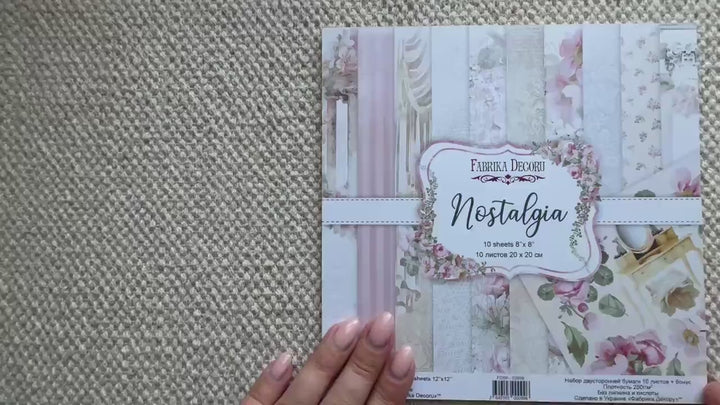 Nostalgia Scrapbook Paper 8x8, Double Sided Vintage Floral Paper, Shabby Chic Junk Journal Craft Supplies