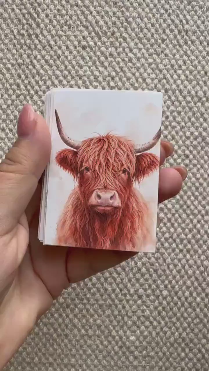 Scotland Watercolour Stickers Set of 16, Highland Cow, Loch Ness, Bagpipes, Scottish Flag, Handmade UK Journal Stickers