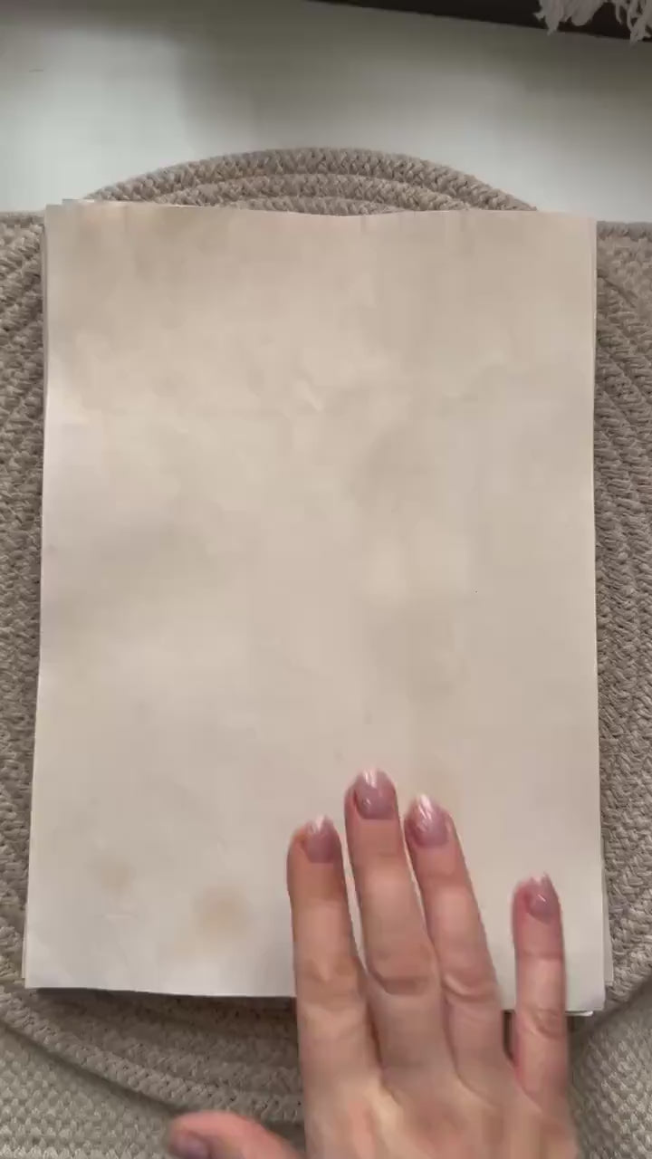 Handmade Tea Stained Paper A4 | 80gsm Aged Vintage Sheets for Junk Journal, Book Binding & Scrapbooking