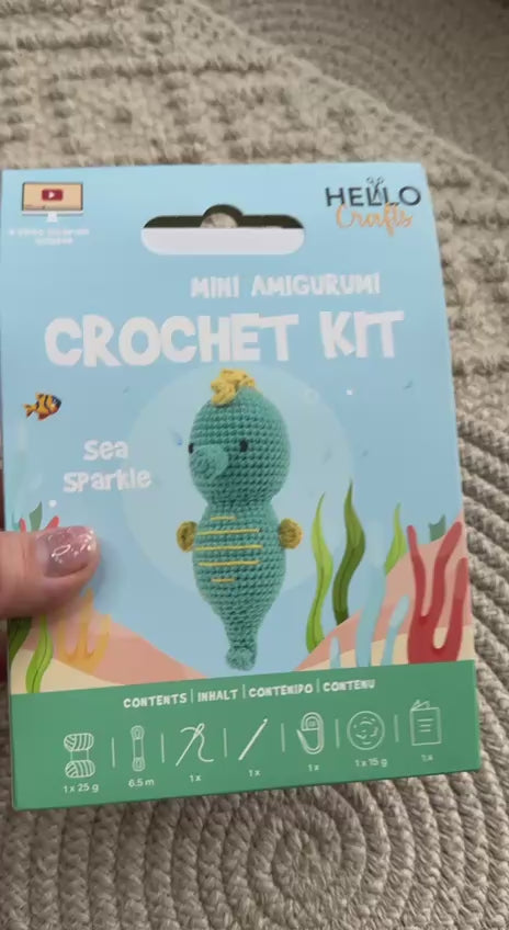 Mini Amigurumi - Sea Sparkle Seahorse | DIY Crochet Kit