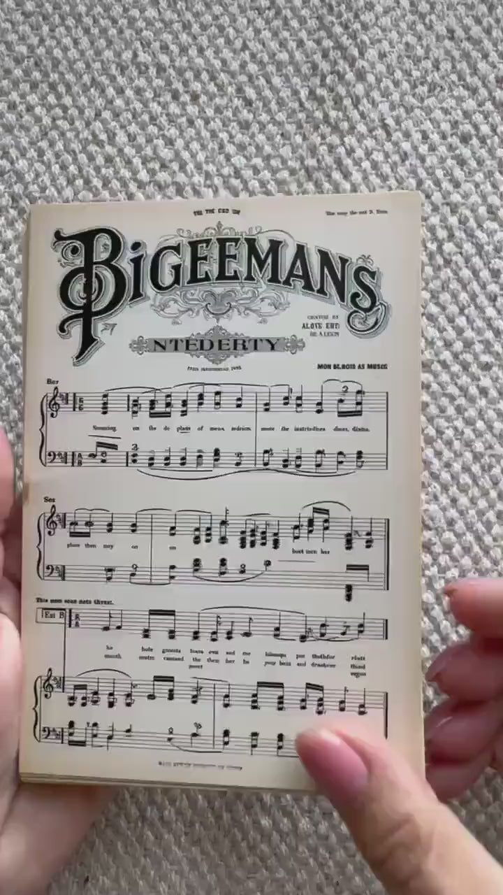Vintage Sheet Music Cards Set of 20, Antique Music Paper Ephemera, Junk Journal Supplies, Scrapbook Collage Paper, Victorian Music Sheets
