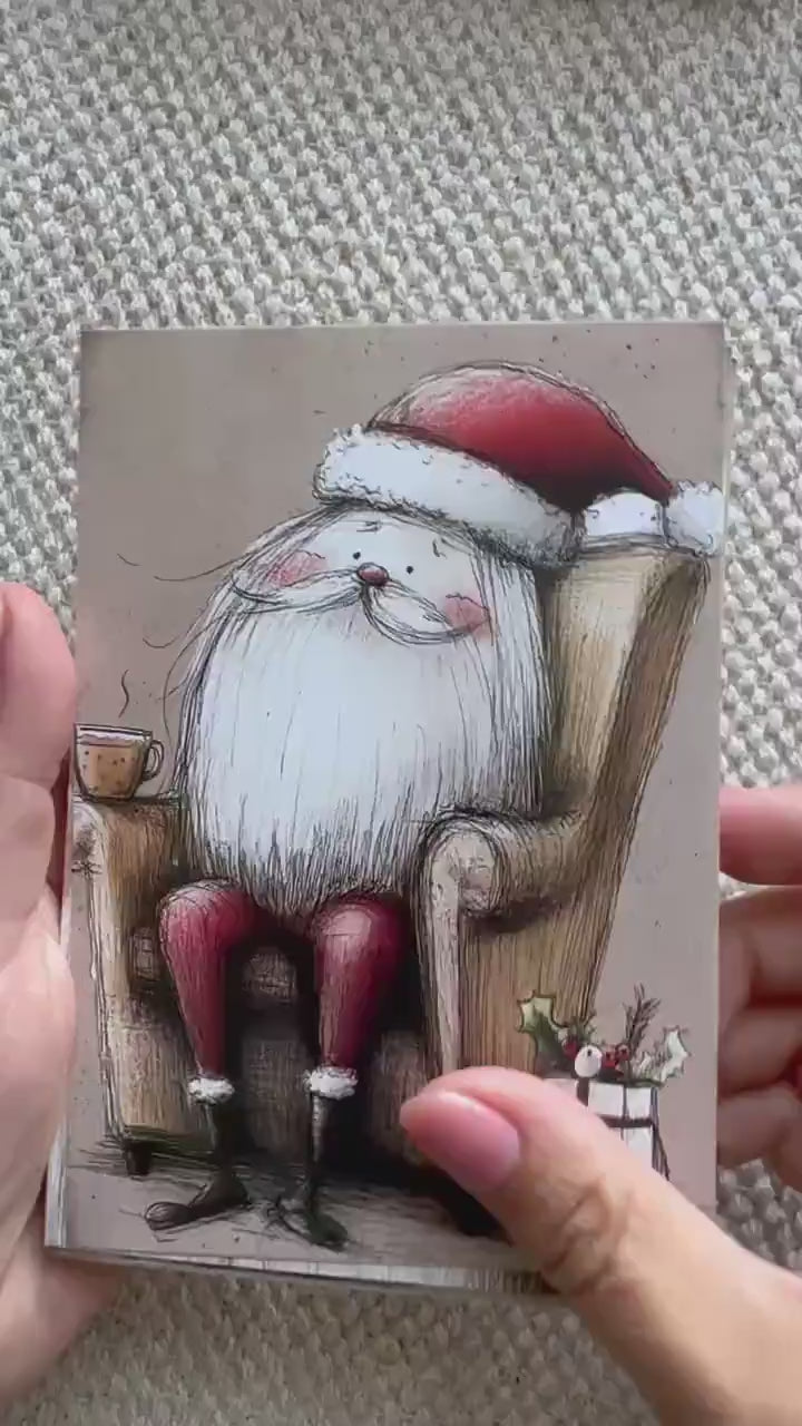 Set of 20 Cute Nordic Christmas Journal Cards, Scandinavian Xmas Ephemera Set, Whimsical Santa Scrapbook Cards, Cozy Winter Junk Journal Kit