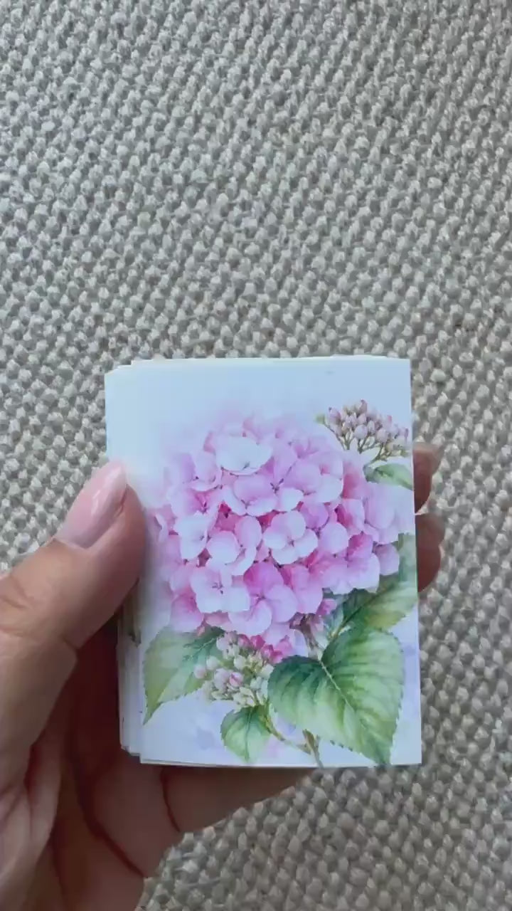 Hydrangea Flower Stickers Set of 16, Watercolor Botanical Floral Stickers, Handmade in UK, Journal Scrapbook Planner Decor Gift