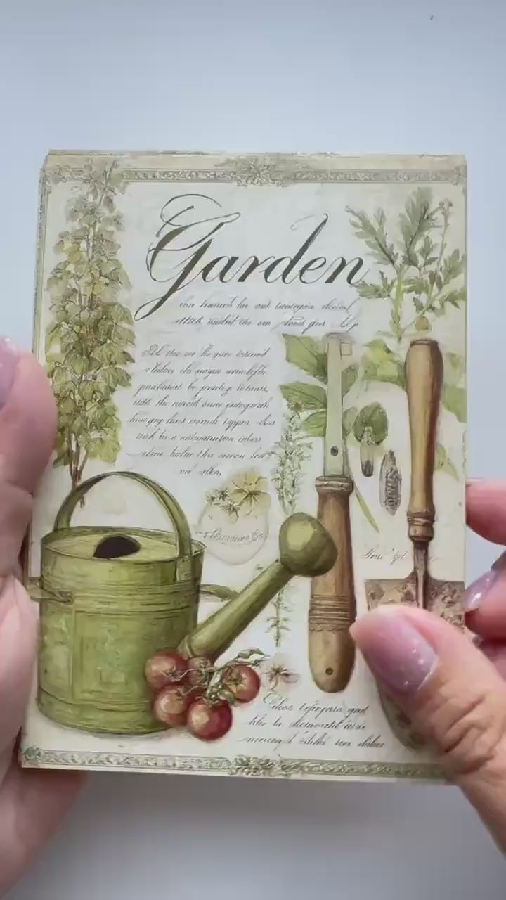 Set of 20 Vintage Garden Postcards 14.5 x 10 cm, Botanical Birds Cat Flowers, Cottagecore Ephemera, Junk Journal Scrapbooking Cards