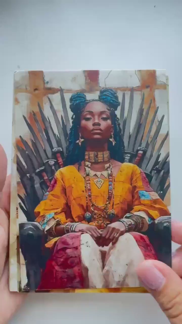 Set of 20 African Art Postcards, African Women & Wildlife Cards, 10 x 14.5 cm, 20 Different Designs, Single-Sided, Junk Journal
