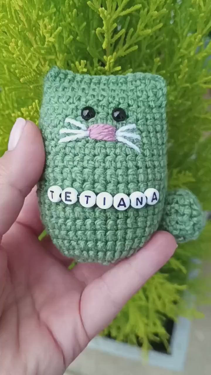 Crochet Cat Keychain: Handmade Amigurumi Cat Lover Gift