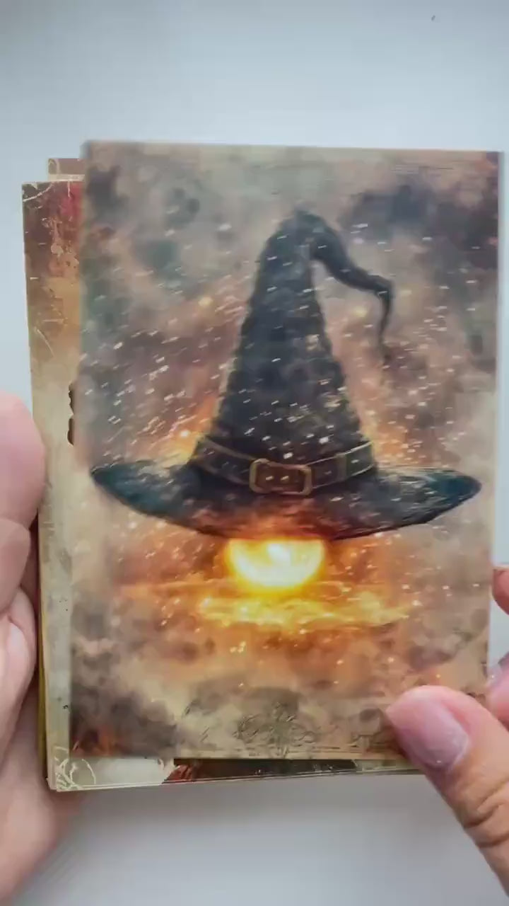 Set of 20 Fantasy Wizard Postcards 14.5 x 10 cm, Magic Witch Cards, Dark Academia Ephemera, Junk Journal Scrapbooking Supplies