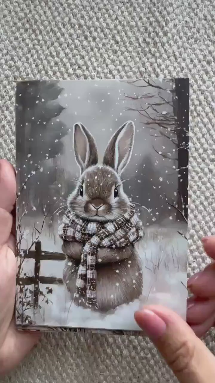 Set of 20 Winter Journal Cards, Christmas Ephemera Pack, Neutral Winter Scrapbook Cards, Snowy Animal Junk Journal Kit, Cottagecore Winter
