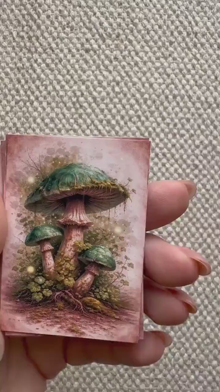Fantasy Mushroom Stickers Set of 16, Cottagecore Mushroom Art, Woodland Journal Stickers, Fairycore Scrapbooking, UK Handmade/vd-s0010