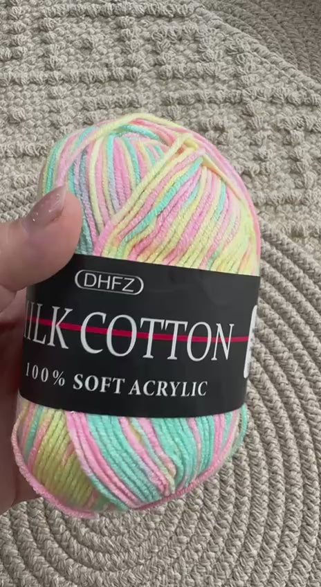 Acrylic Yarn – 50 g Multicolour Pastel Yarn for Knitting, Crochet & Creative Projects