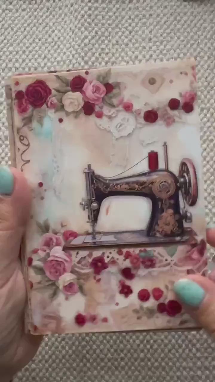 habby Chic Sewing Illustration Cards – Set of 20 Vintage Pin-Up Style Cards Scrapbook Paper
