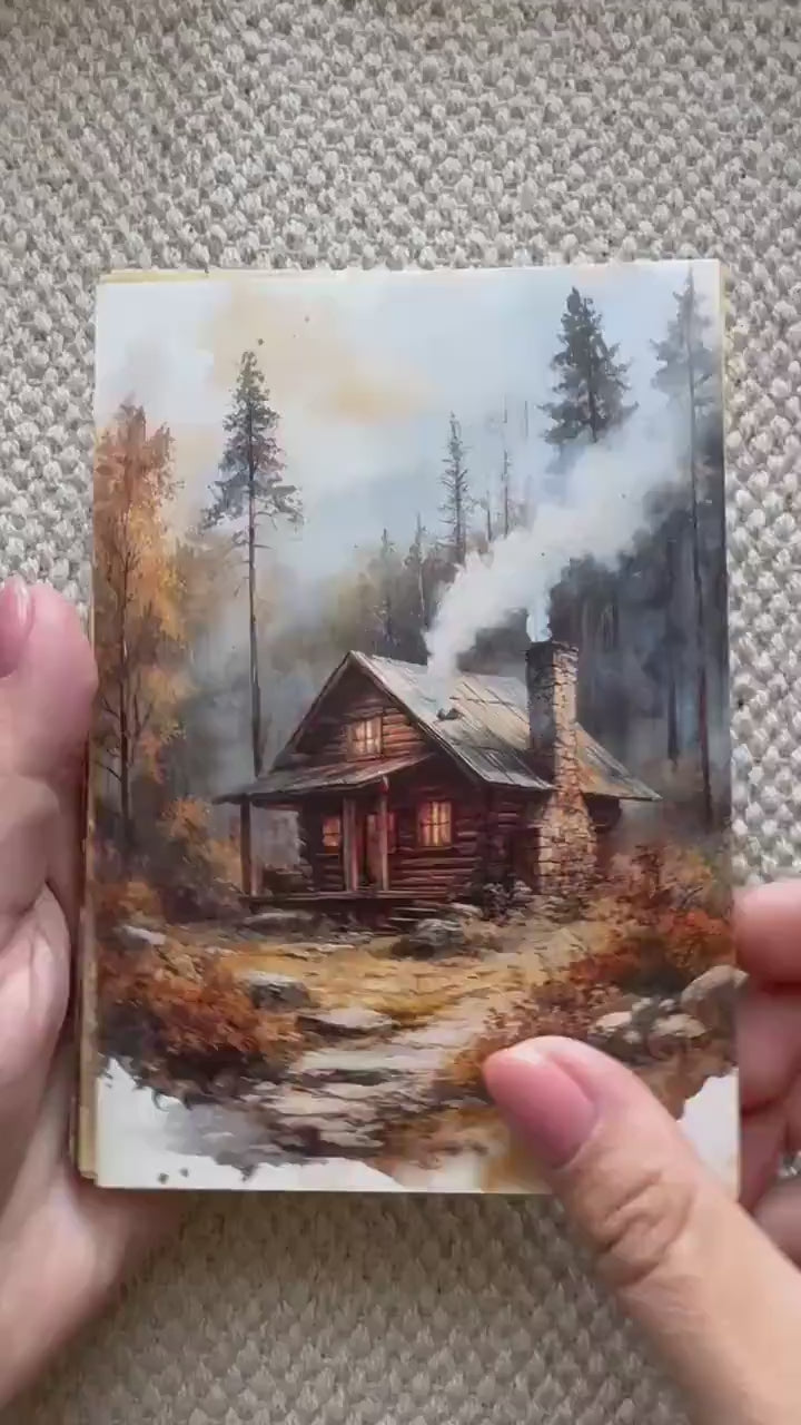 Set of 20 Vintage Hiking & Nature Cards 4x6 in | Rustic Landscape Ephemera for Junk Journal, Scrapbooking  Collage