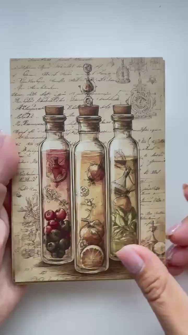 Set of 20 Vintage Apothecary Postcards 14.5 x 10 cm, Potion Bottle Cards, Alchemy Ephemera, Junk Journal Scrapbooking Supplies