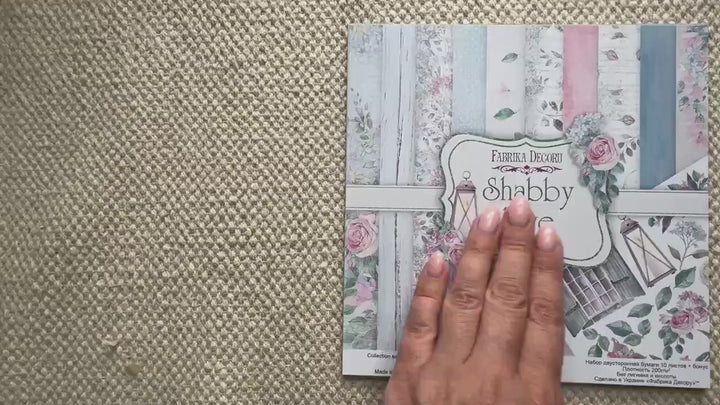 Shabby Love Scrapbook Paper Pad 8x8, Fabrika Decoru Double Sided Cardstock, Floral Paper, Junk Journal Supplies